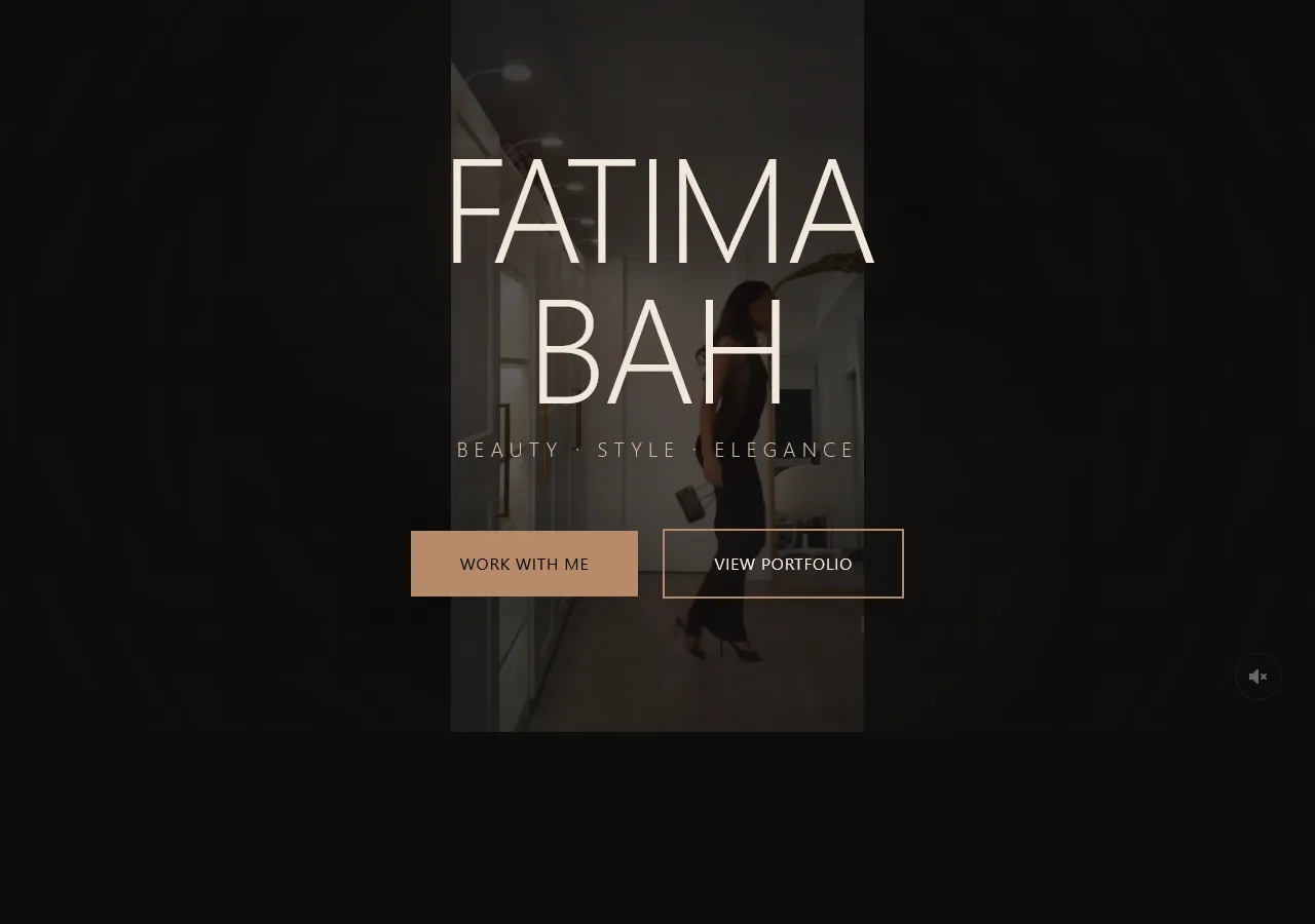 Fatima Bah website concept — homepage