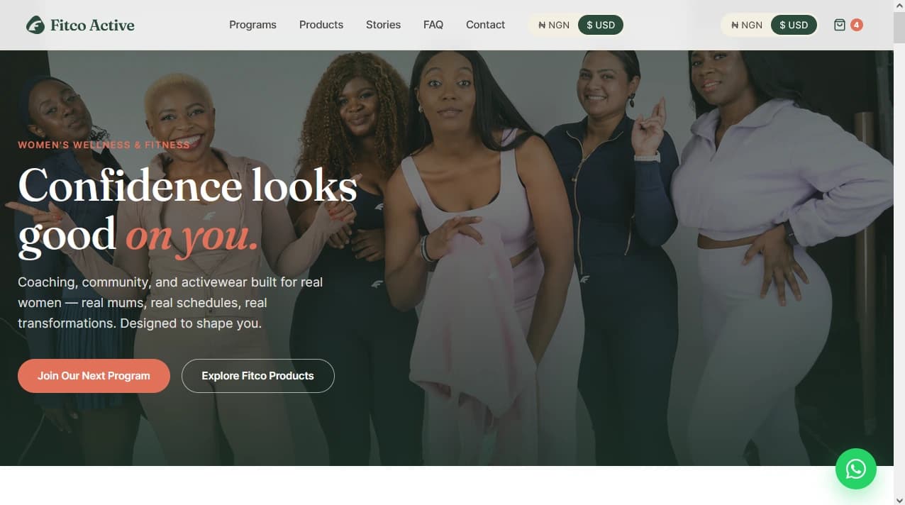 FitcoActive website — homepage